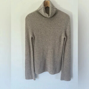NakedCashmere Ribbed Knit Long Sleeve Sweater Heather Beige Color Size Small
